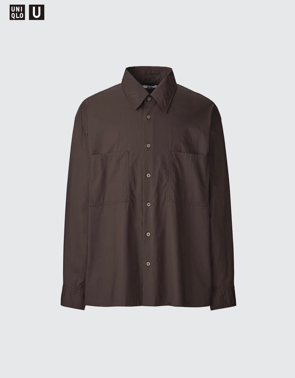 [L] 유니클로U 유틸리티 셔츠 브라운 상품이미지5
