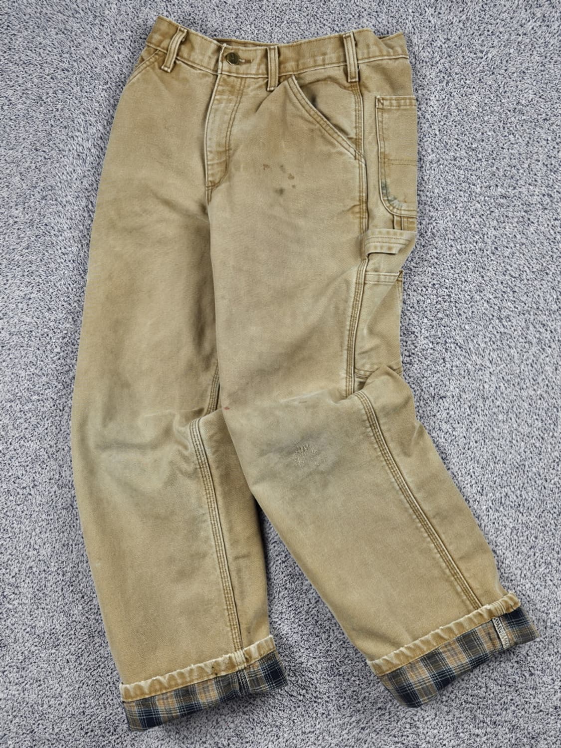 칼하트 헤비 플란넬 캔버스 카펜터 워크 팬츠 (24"추정) / 10520 상품이미지3