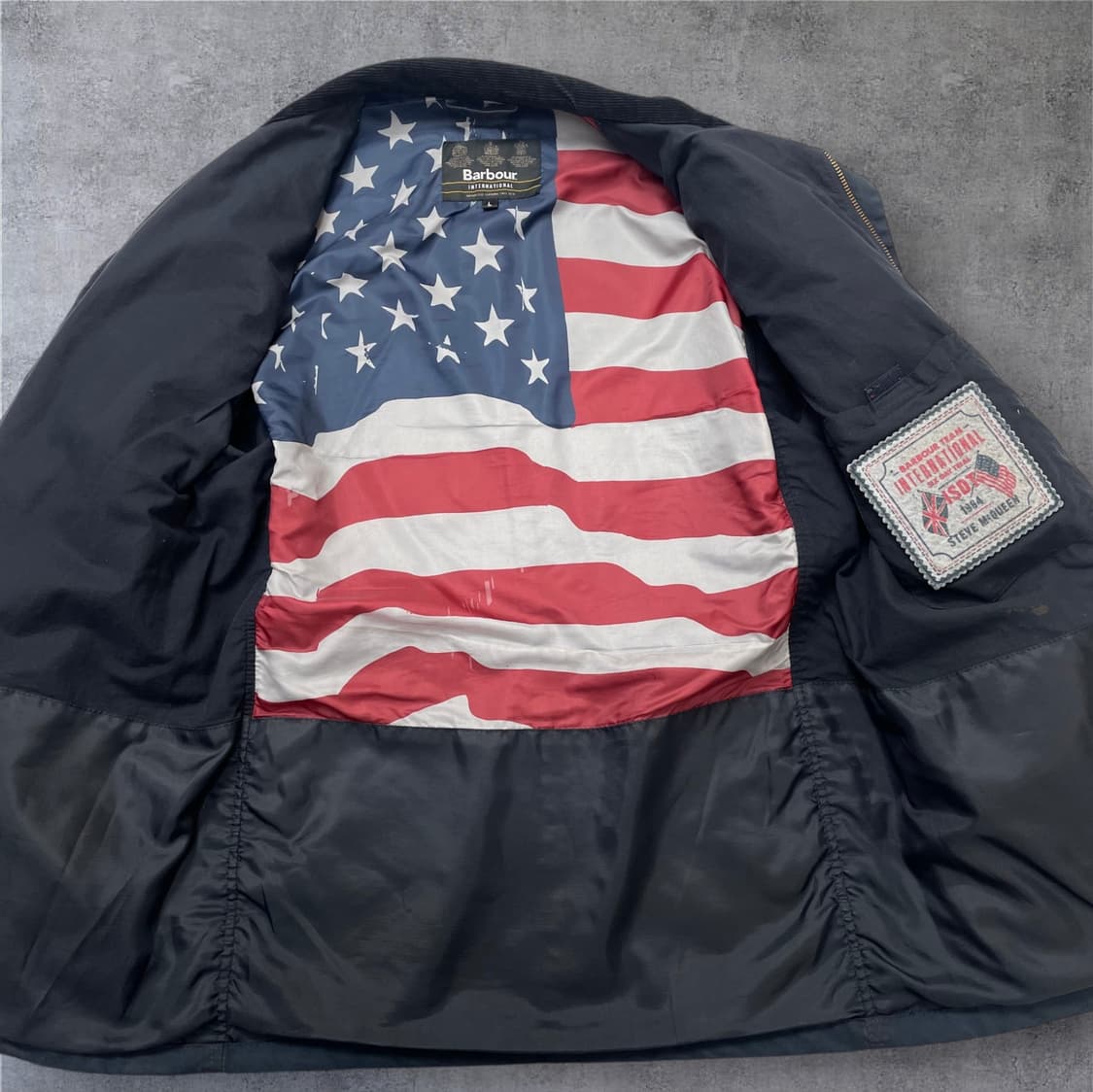 바버 Barbour 네이비 인터내셔널 스티브 맥퀸 왁스 자켓 L(110) 상품이미지2