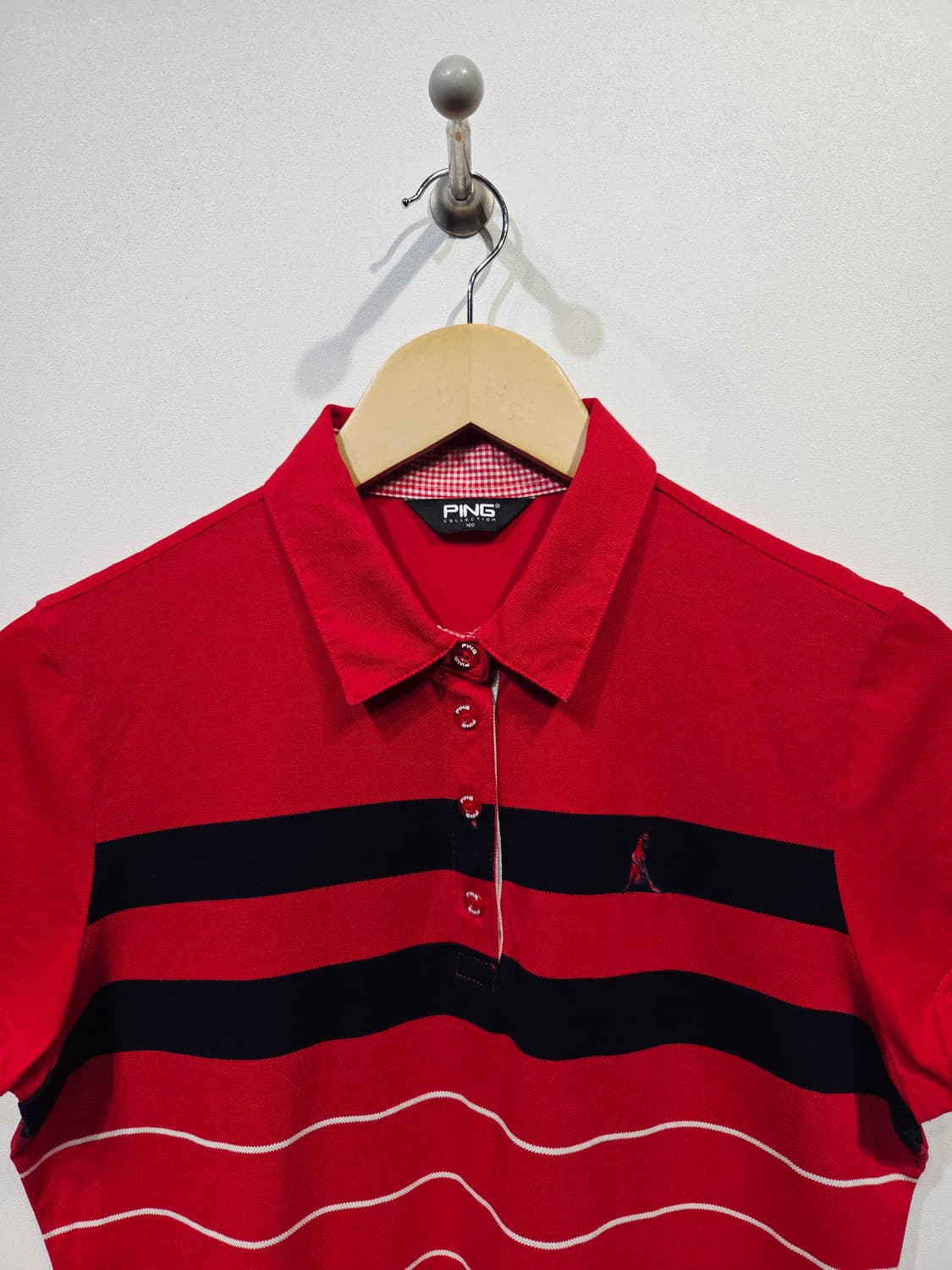 핑(PING) 컬렉션 레드 스트라이프 반팔 카라티 상품이미지3