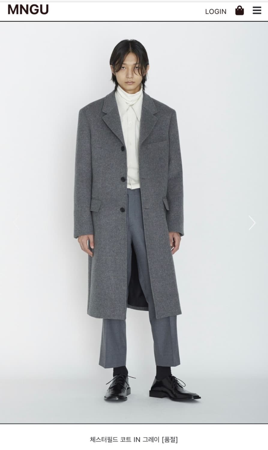 MNGU / 체스터필드 코트 그레이 / L 상품이미지6