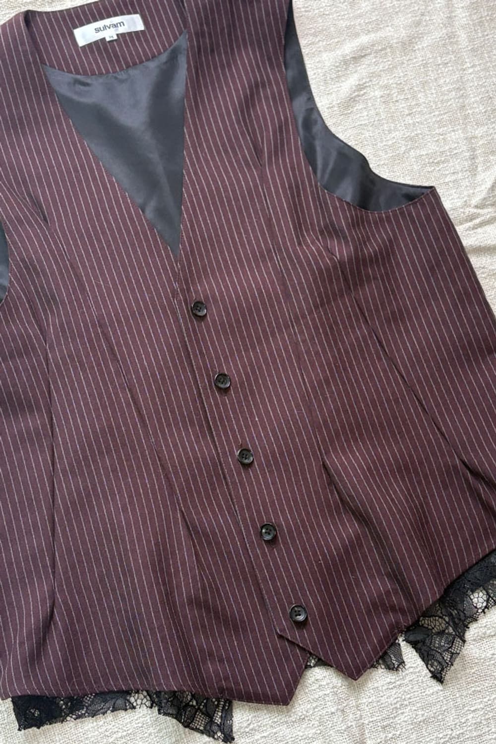 sulvam 24AW Stripe Lace Vest 상품이미지9