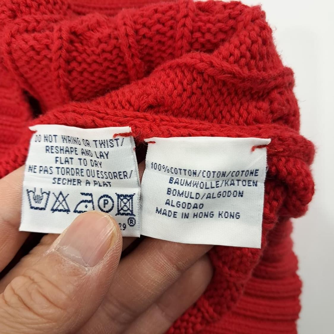 (CS830)L 폴로 꽈배기 레드 케이블 라운드 니트 스웨터knit 상품이미지5