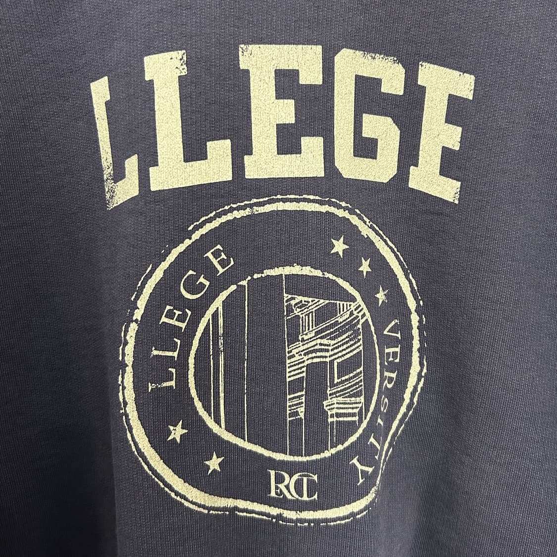 렉토 LLEGE 로고 크롭 스웻셔츠 맨투맨 차콜 상품이미지3