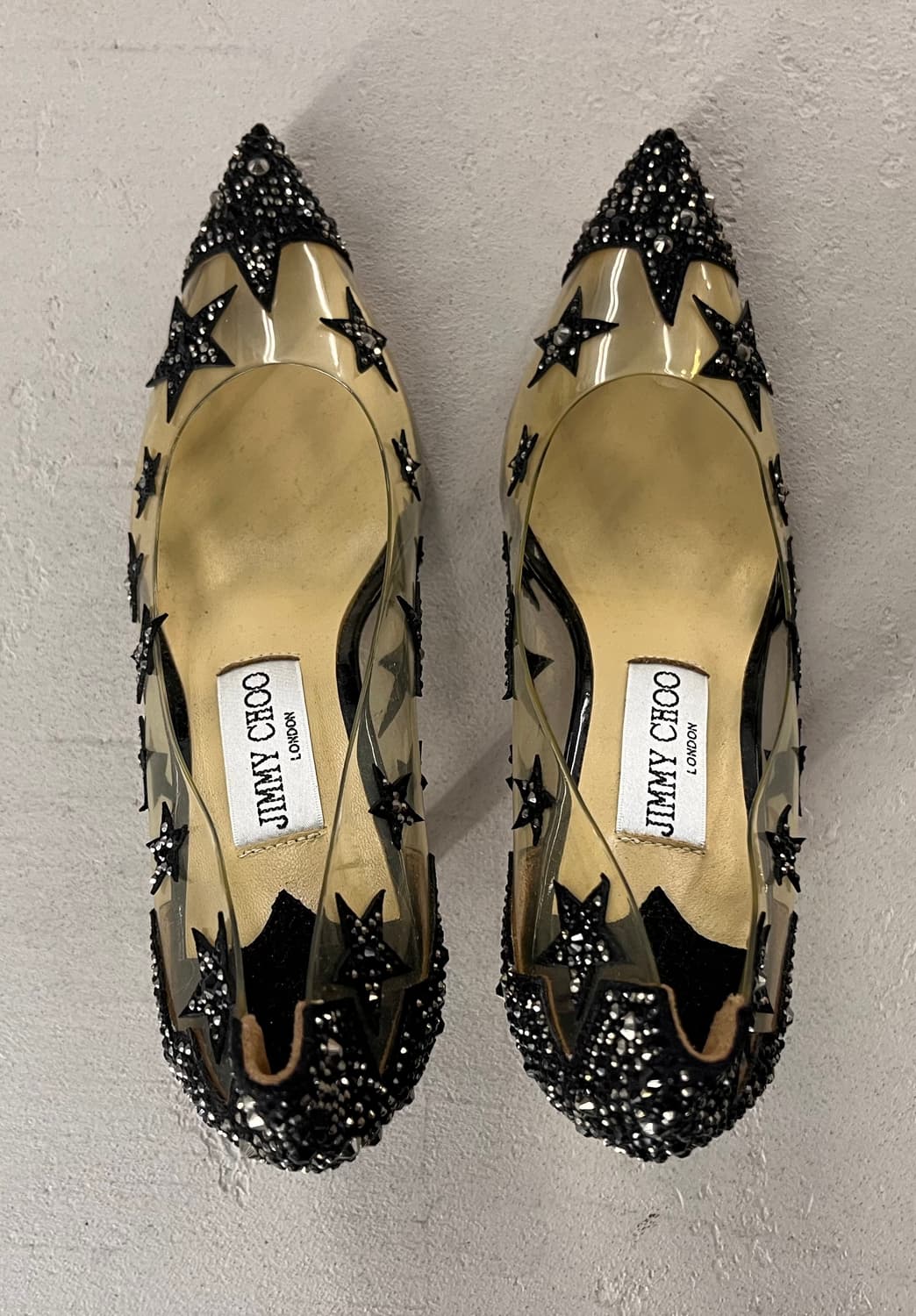 지미추 블랙 크리스탈 스타 스터드 힐 36 상품이미지2