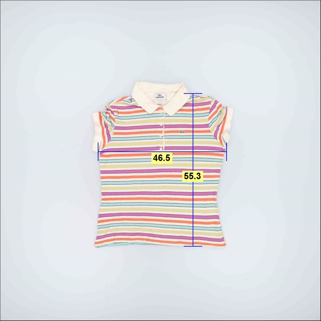 42 라코스테 여성 스트라이프 PK셔츠 0319H1 상품이미지6