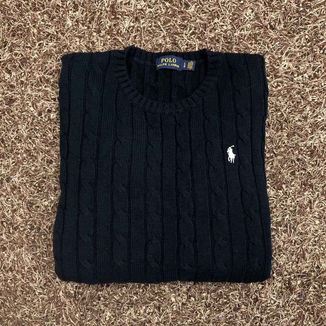 폴로 랄프로렌 네이비 케이블 니트 스웨터 상품이미지1