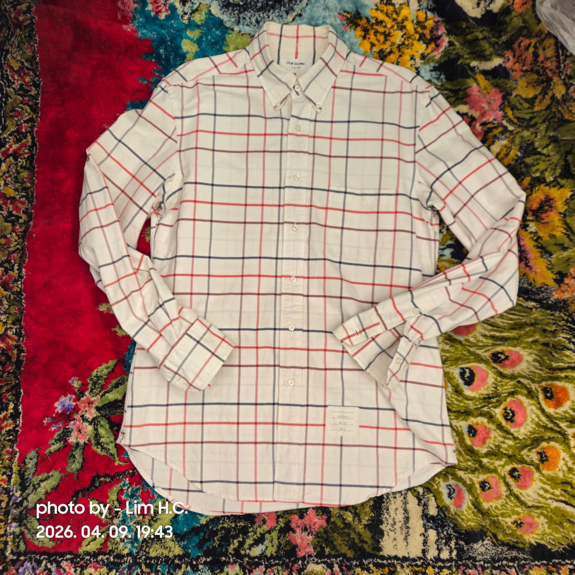 톰브라운 체크 화이트 남방  L 상품이미지1