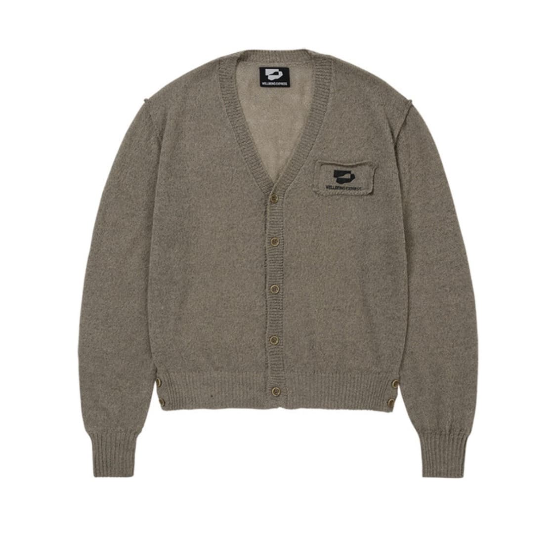 웰빙 익스프레스 Logo Patch Hairy Cardigan 상품이미지1