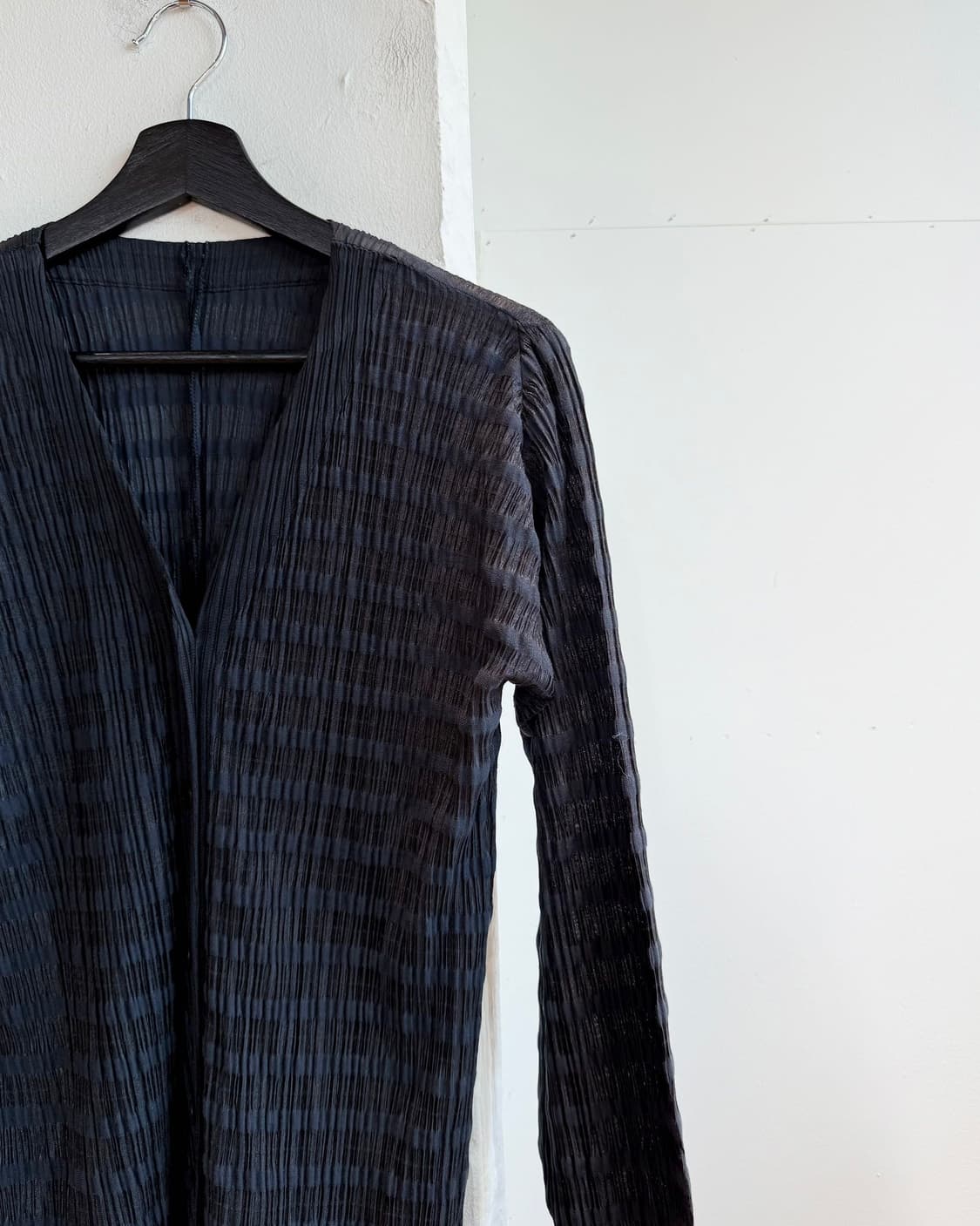 플리츠 플리즈 네이비 스트라이프 링컬 자켓  상품이미지5