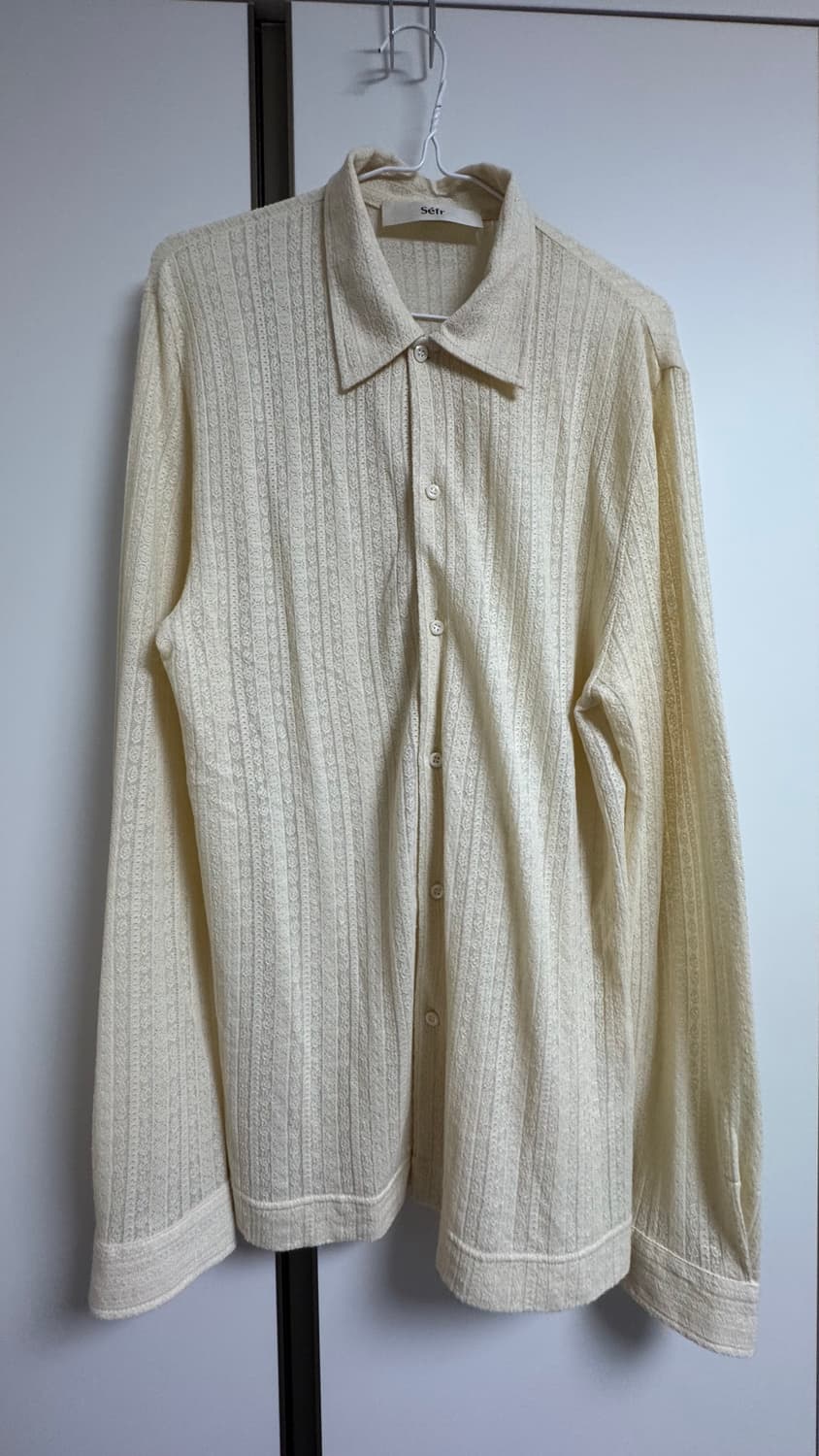 [3] 세퍼 Sefr 리플리 니트 가디건 셔츠 아이보리 상품이미지4