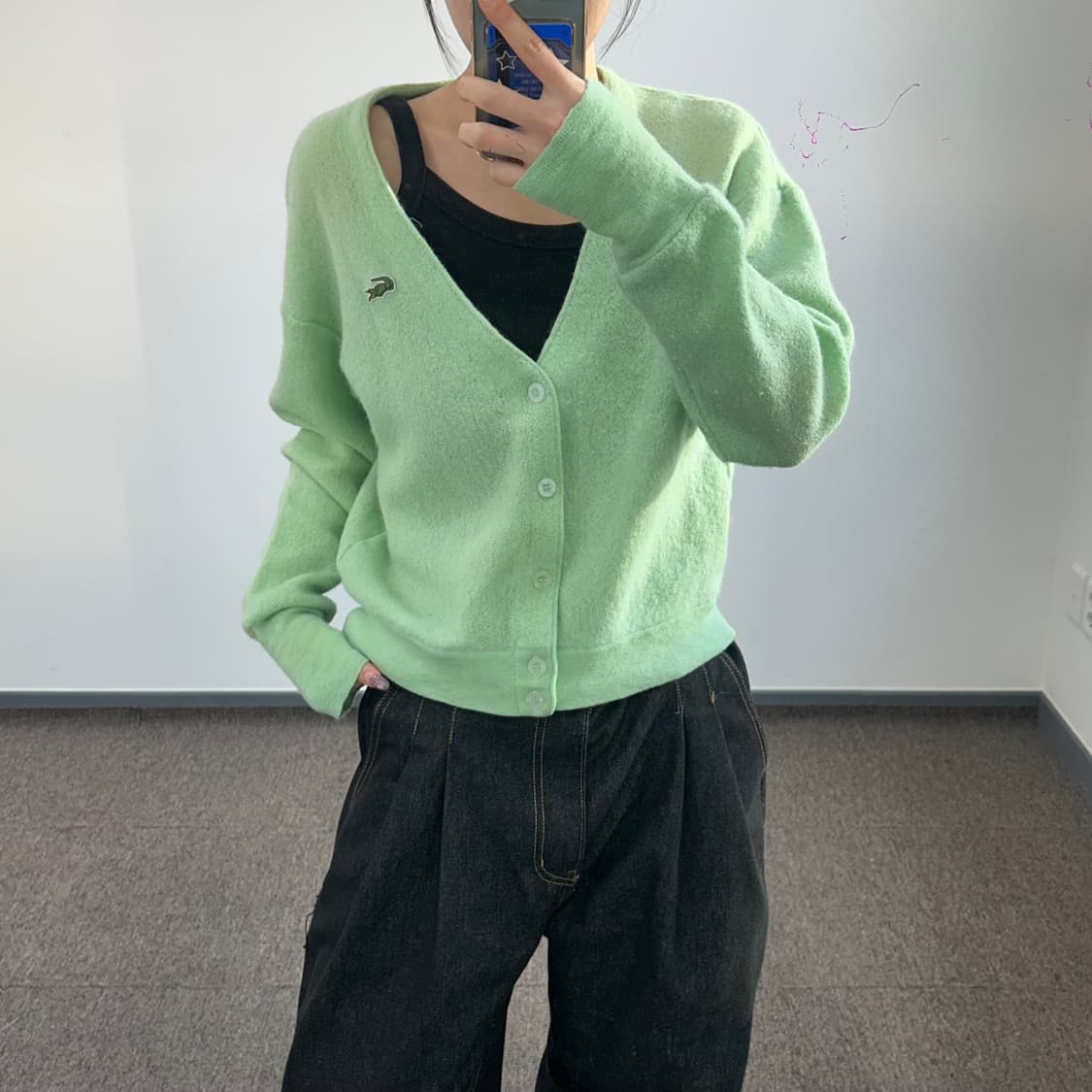 Lacoste 라코스테 라이트그린 니트 가디건  상품이미지1