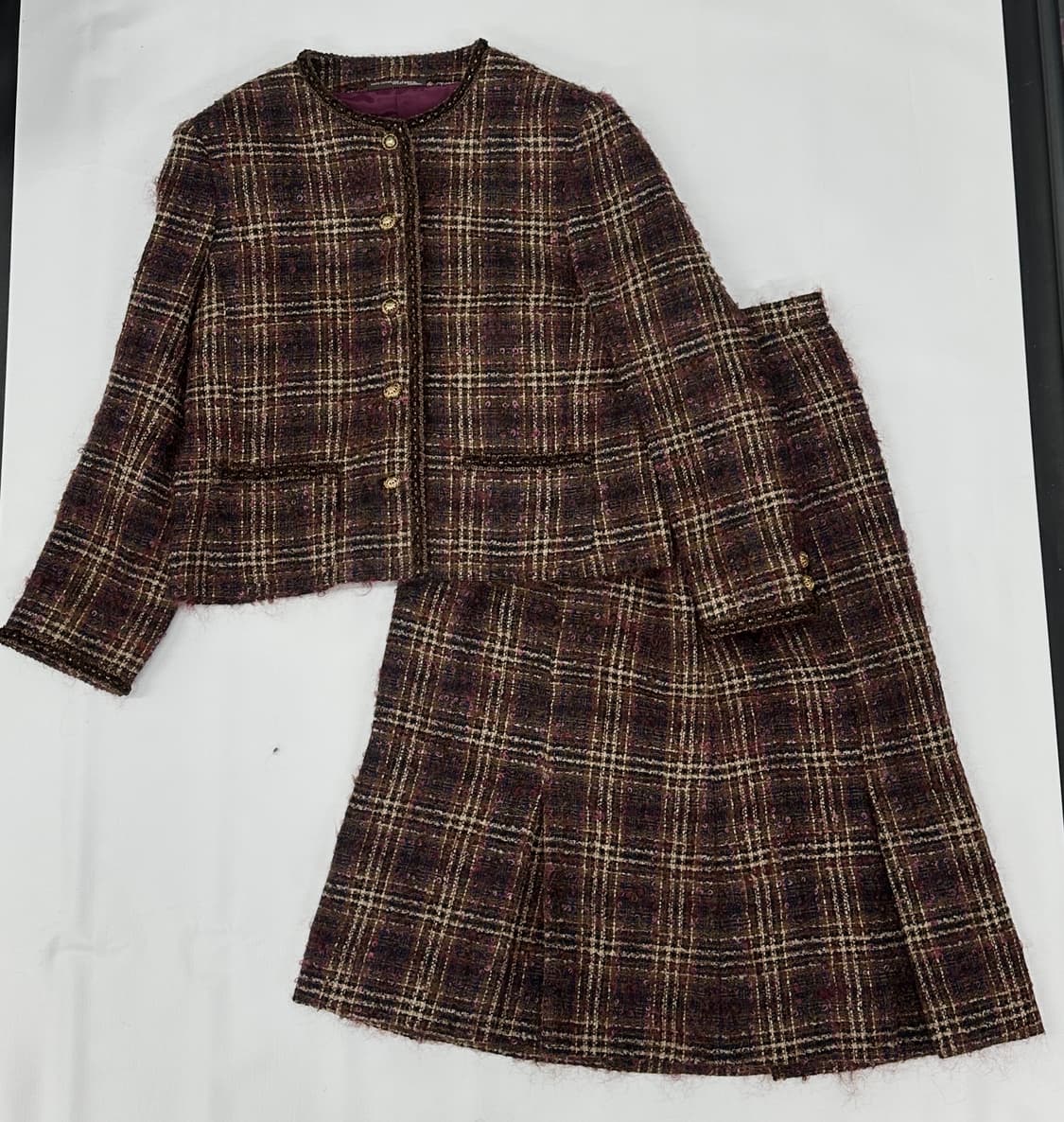 🍮일본 고딕풍 트위드 자켓 스커트 셋업 🍮연말 쇼콜라 럭셔리 겨울정장 상품이미지3