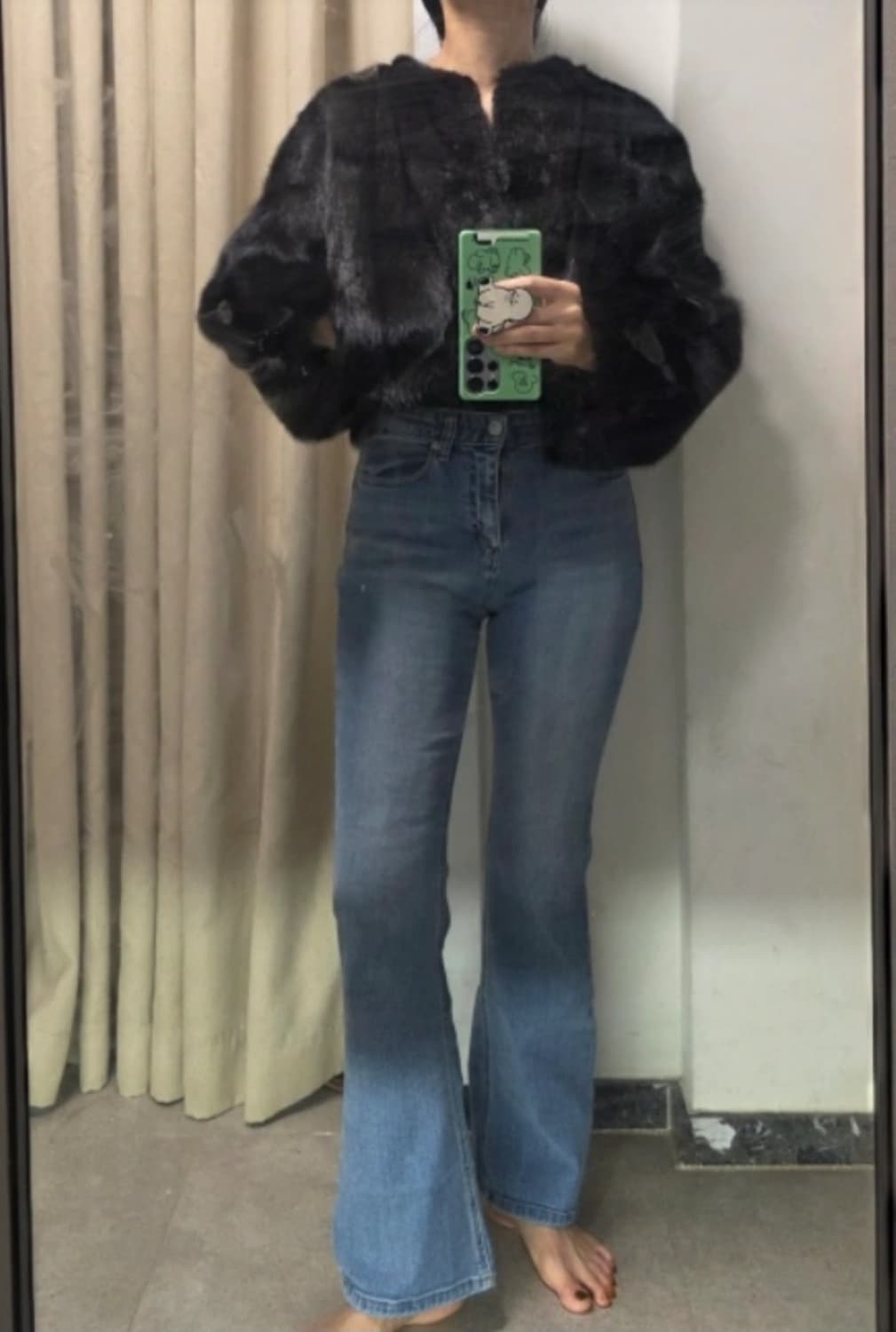 크롭 밍크 코트 F사이즈 상품이미지2