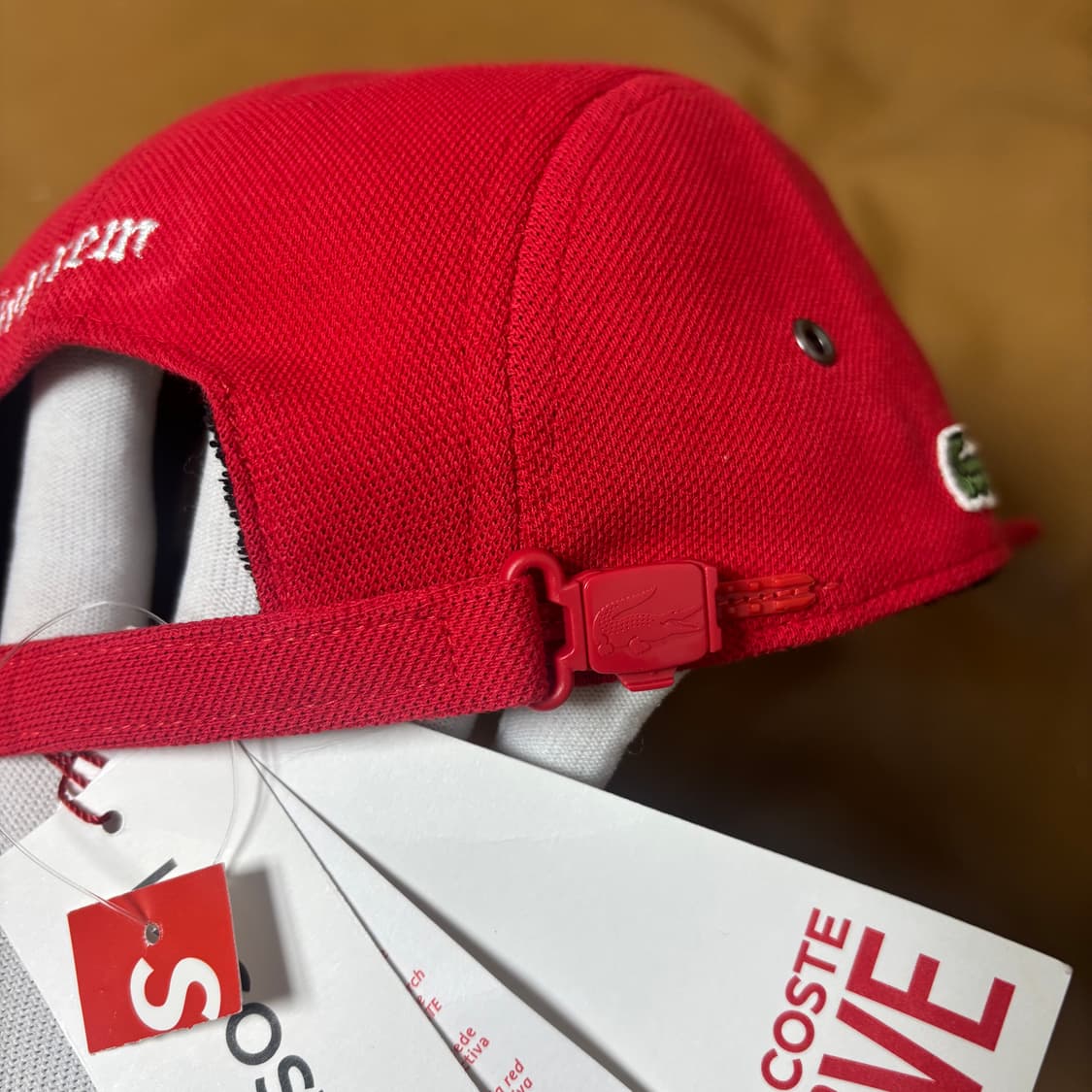 슈프림 라코스테 캠프캡 모자 워시드 레드 상품이미지8