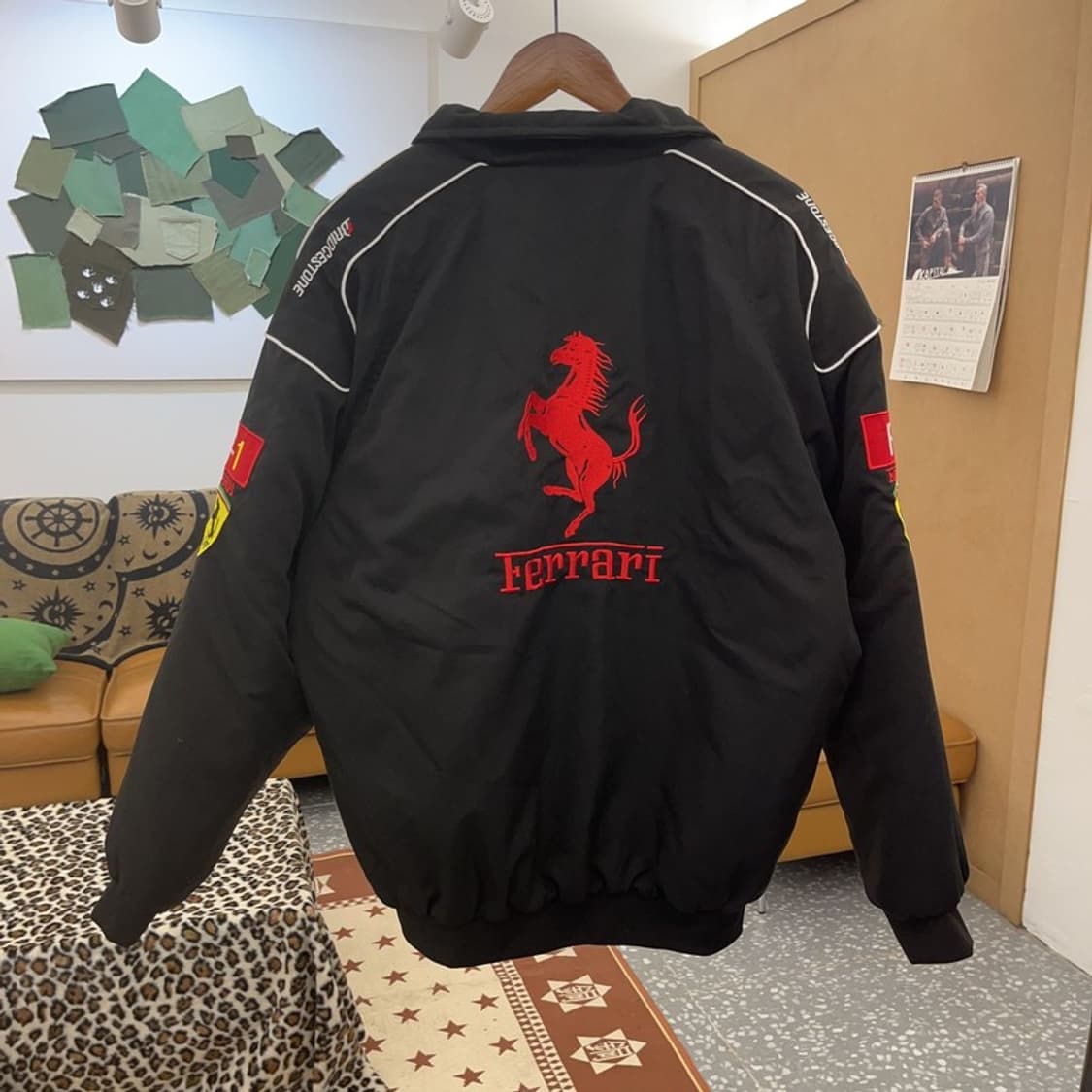 빈티지 페라리 스트릿 모터사이클 레이싱 F1 점퍼 자켓 XL C08935 상품이미지4