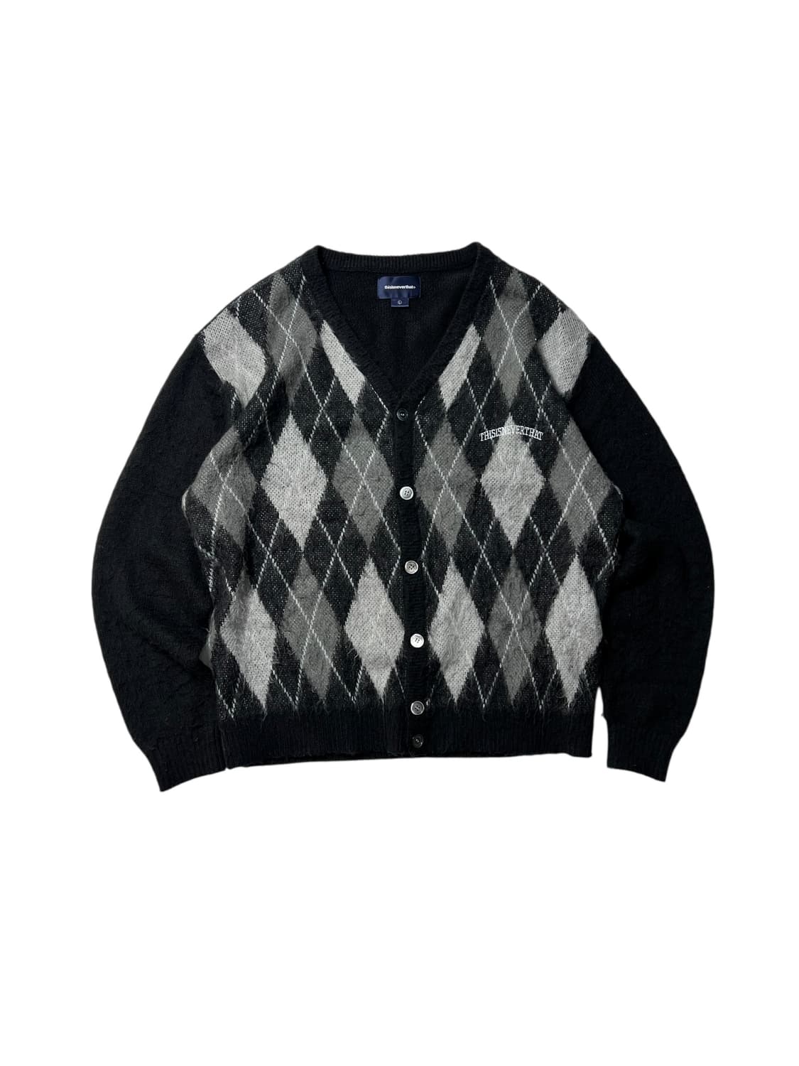 디스이즈네버댓 모헤어 가디건 아가일 L 상품이미지1