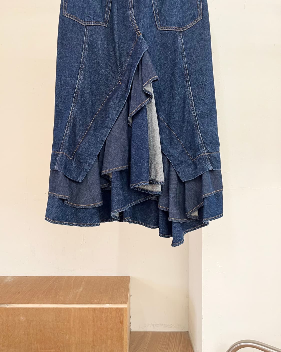 주카 블루 판넬 맥시 스커트 상품이미지6