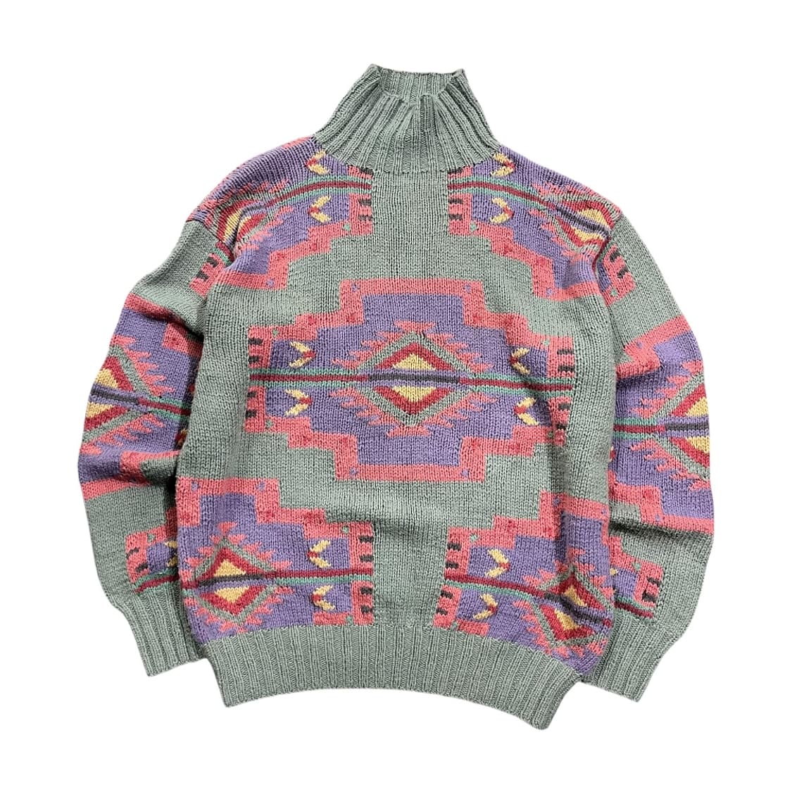 [POLO] 90's 폴로 컨트리 핸드니트 아즈텍 하프넥 니트스웨터 상품이미지1
