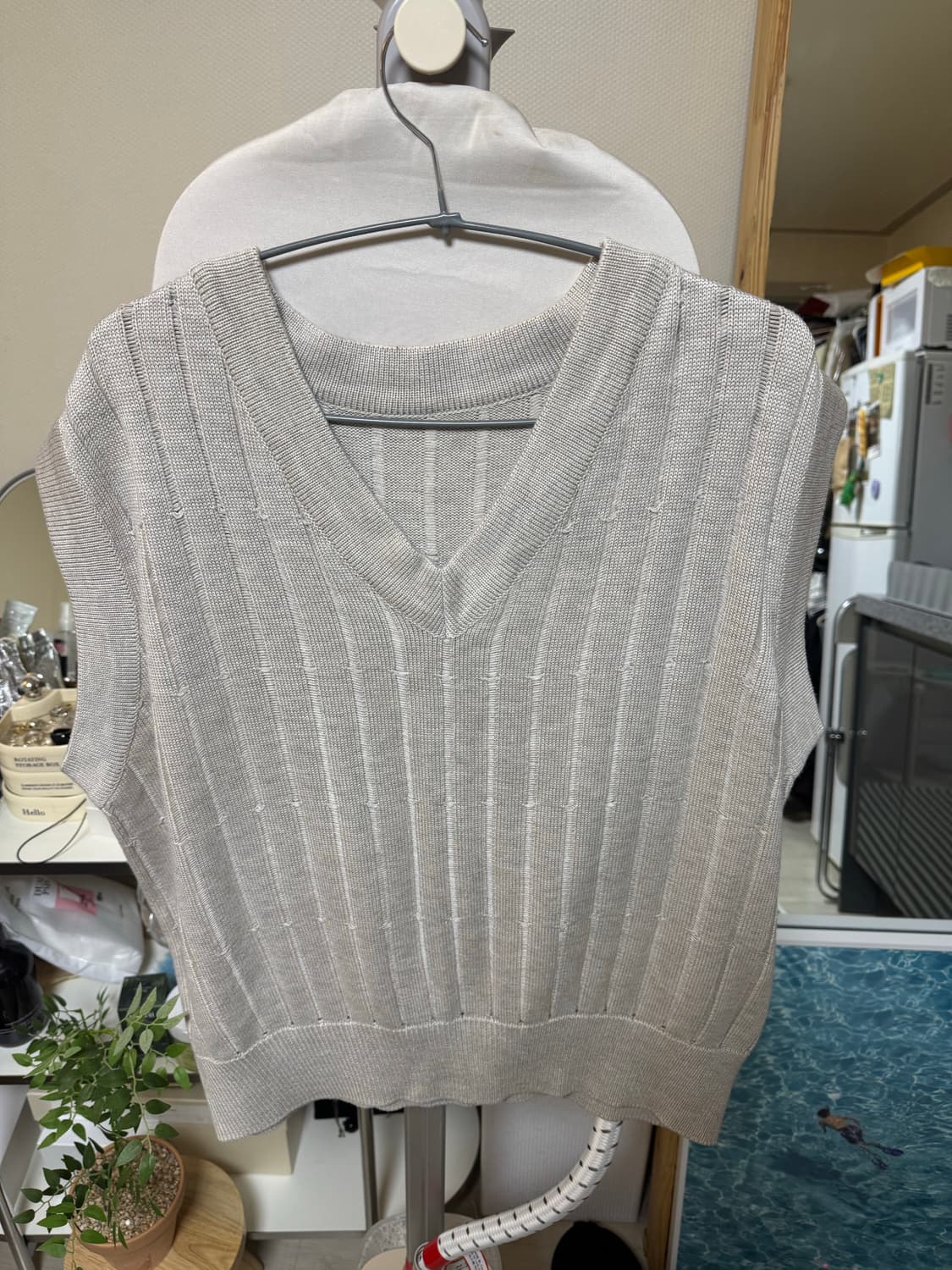 유스 youth 남성 베이지 니트 베스트 상품이미지2