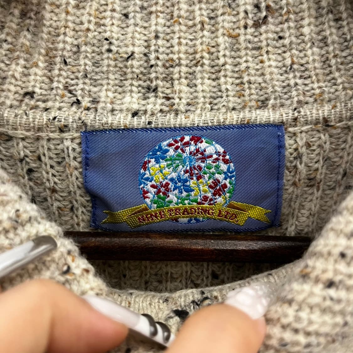 빈티지 걸코어 코지 여리 아방핏 카라 오트밀 롱 니트 K0072 상품이미지5