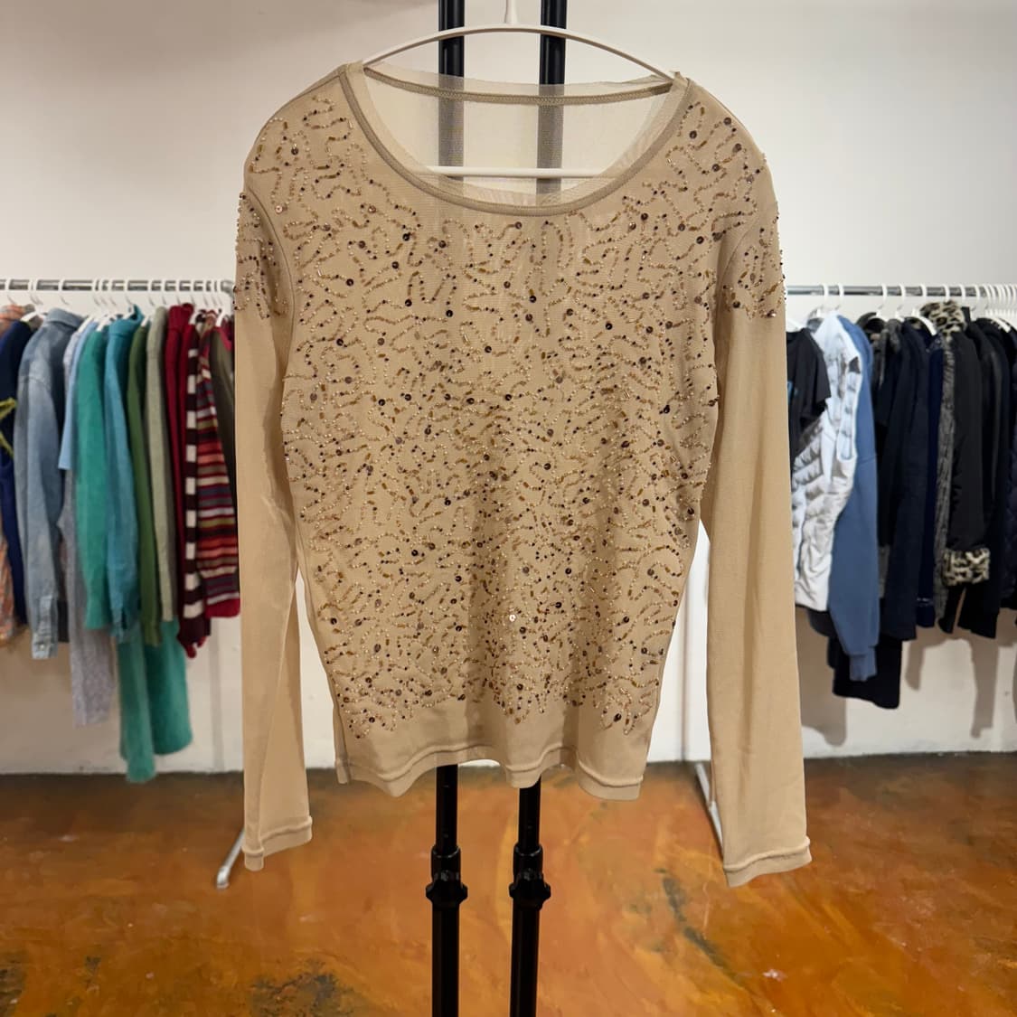 빈티지 스팽글 시스루 탑 상품이미지7