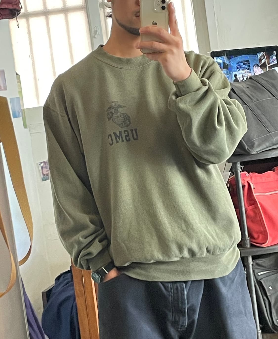 USMC 스웻셔츠 맨투맨 체감L 상품이미지5
