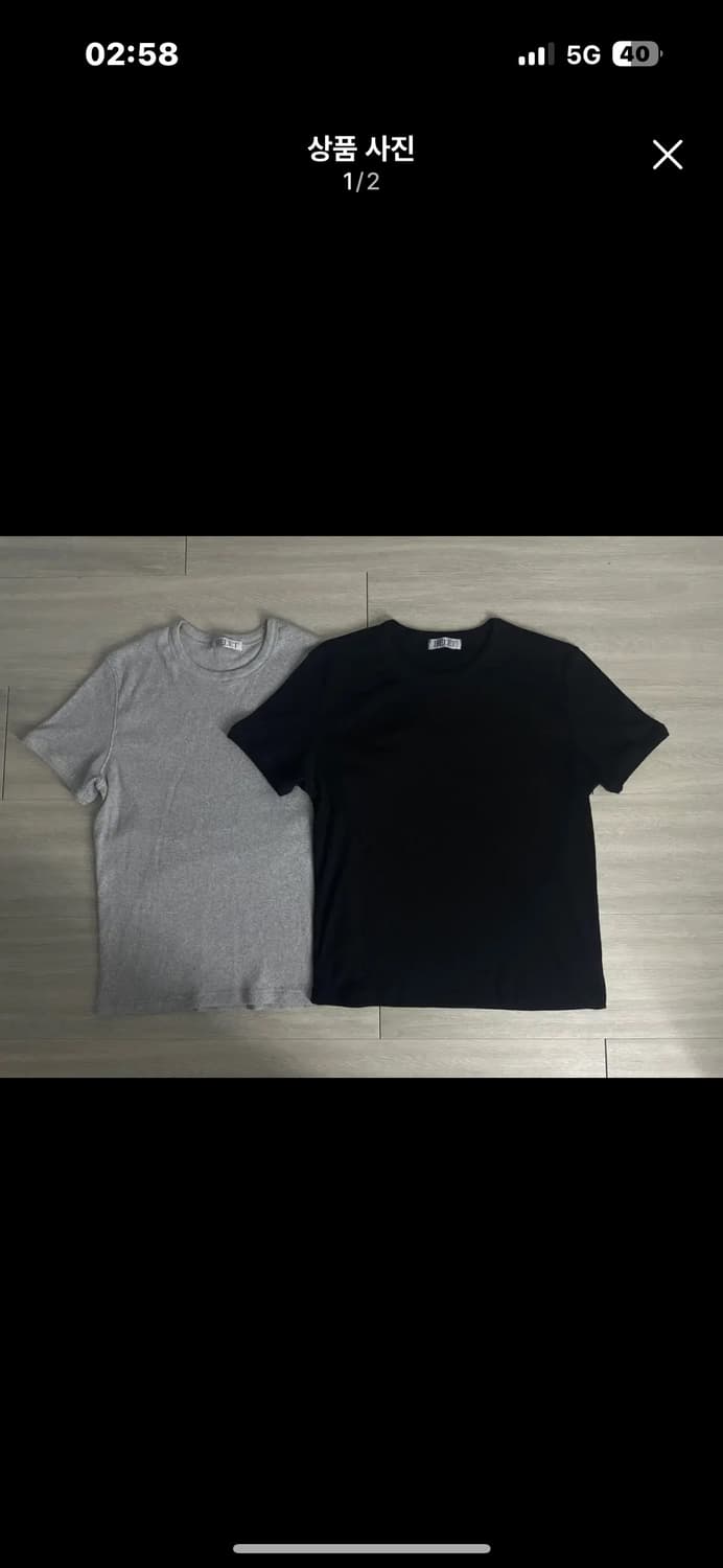 헬렛(helet) ribbed slim crop t-shirts L 상품이미지1