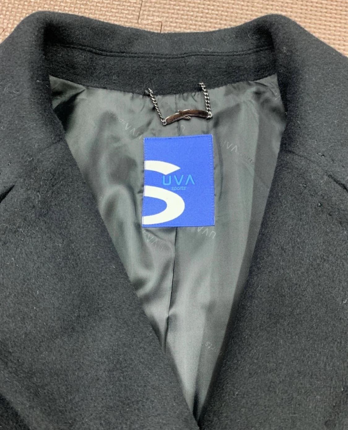 새제품 우바 울 앙고라 캐시미어 핸드메이드 블랙 코트 상품이미지2