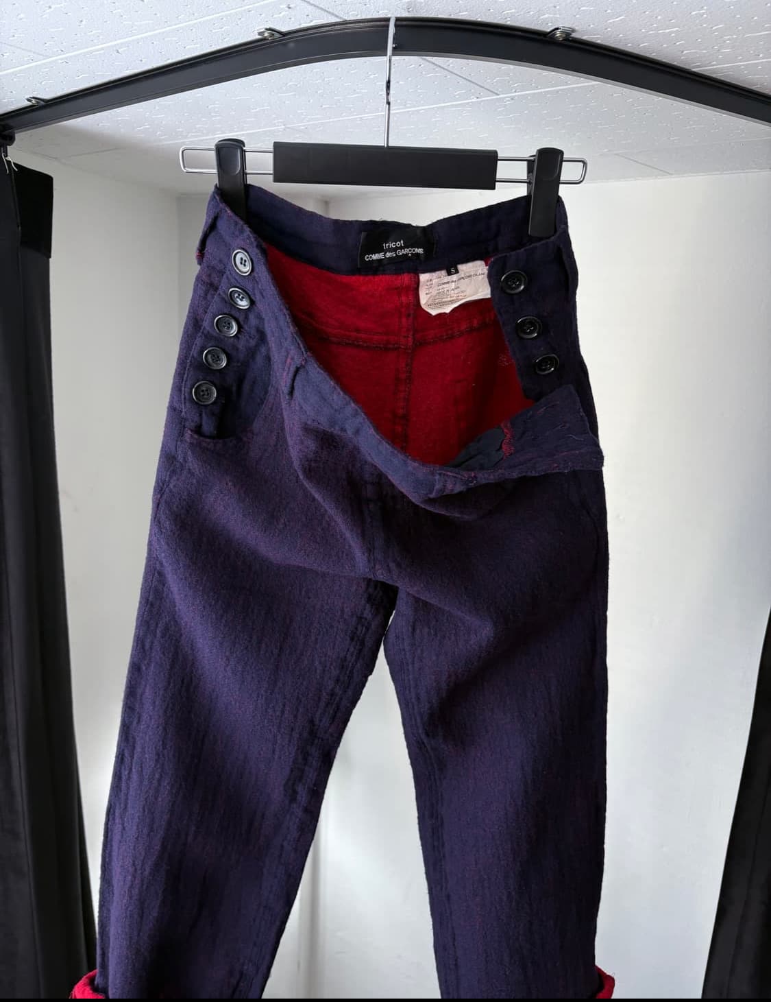 꼼데가르송 트리콧 투페이스 버튼 울팬츠 상품이미지4