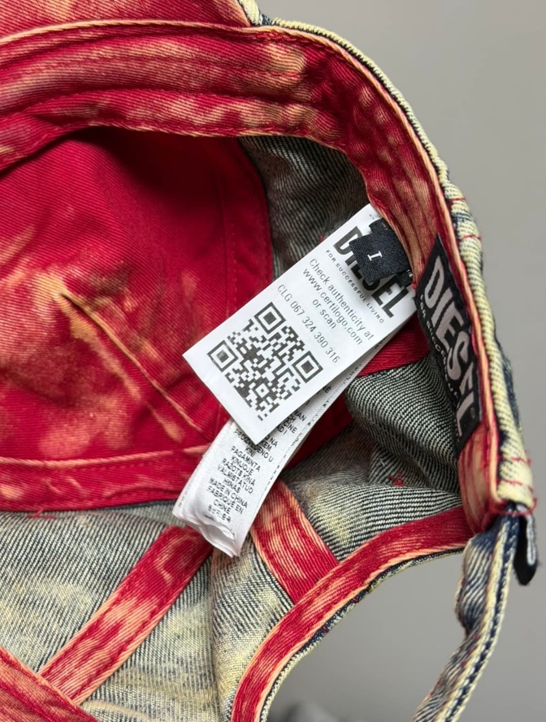 디젤 세이몬 데님 베이스볼 캡 블루 화이트 (사이즈1) 상품이미지3