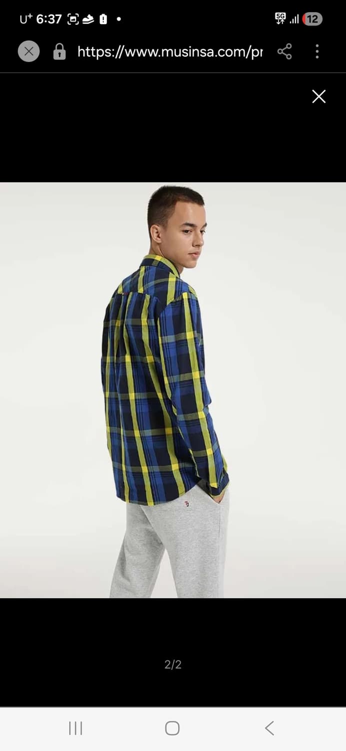 타미진스 코튼 레귤러핏 멀티체크 셔츠 XL 상품이미지9