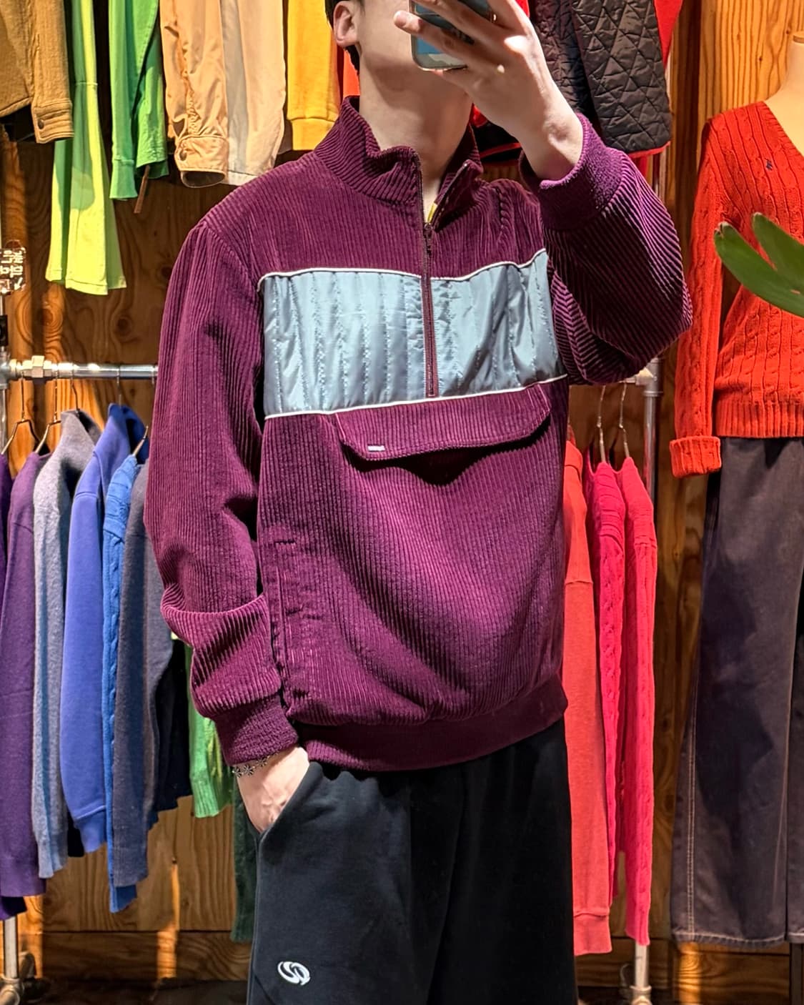 M SUPREME 슈프림 코듀로이 포켓 버건디 아노락 상품이미지1