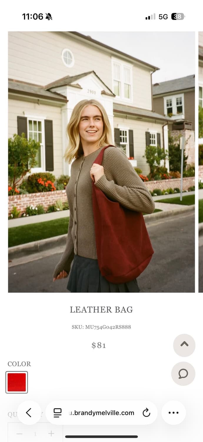 브랜디 멜빌 레더 스웨이트 가방 버건디 레드 상품이미지2