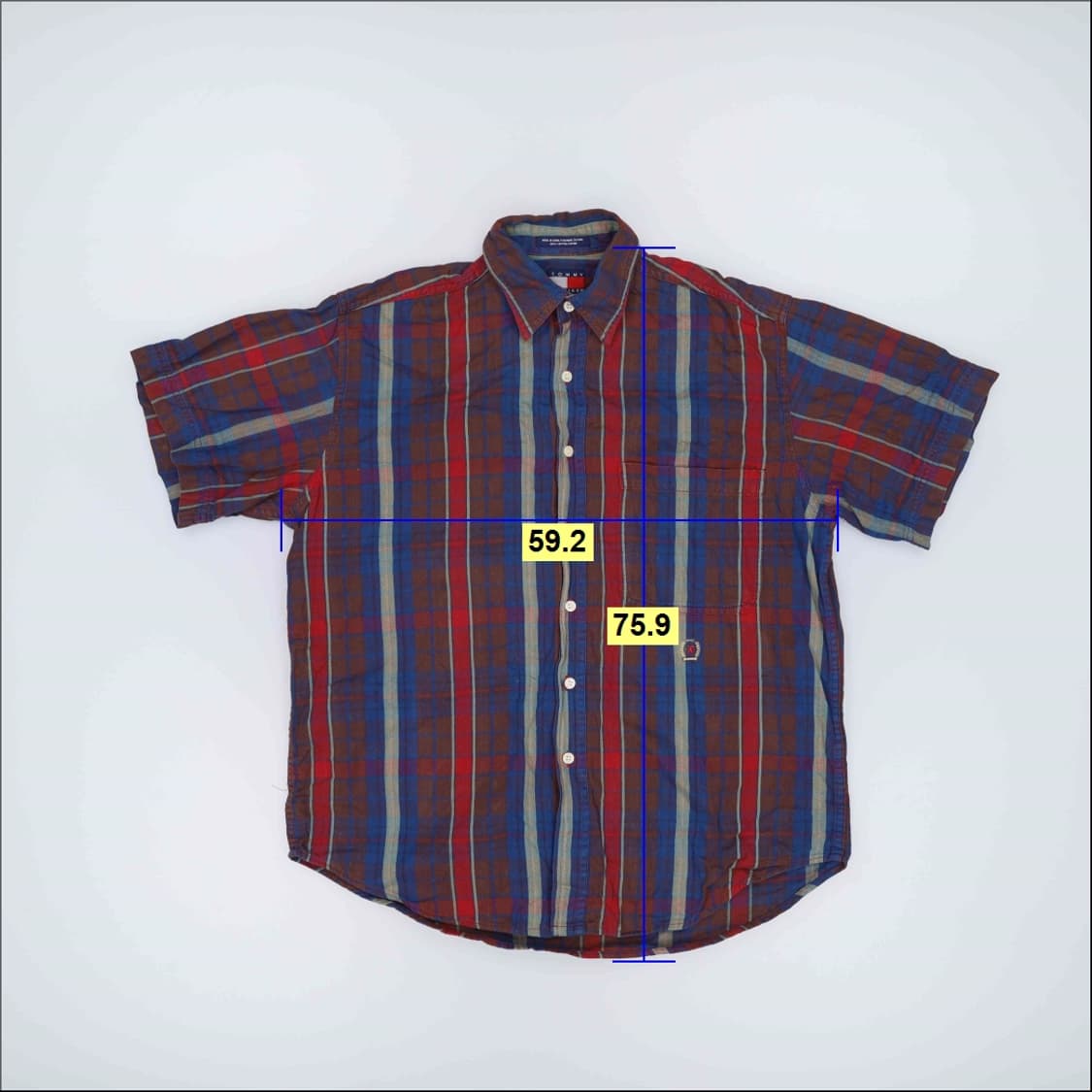 M 타미힐피거 빈티지 체크 반팔셔츠 0320H1 상품이미지4