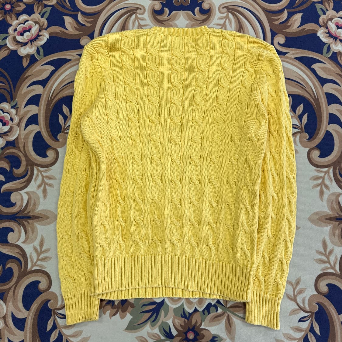 (S)00s 폴로 랄프로렌 코튼 꽈배기 케이블니트(옐로우) 상품이미지4