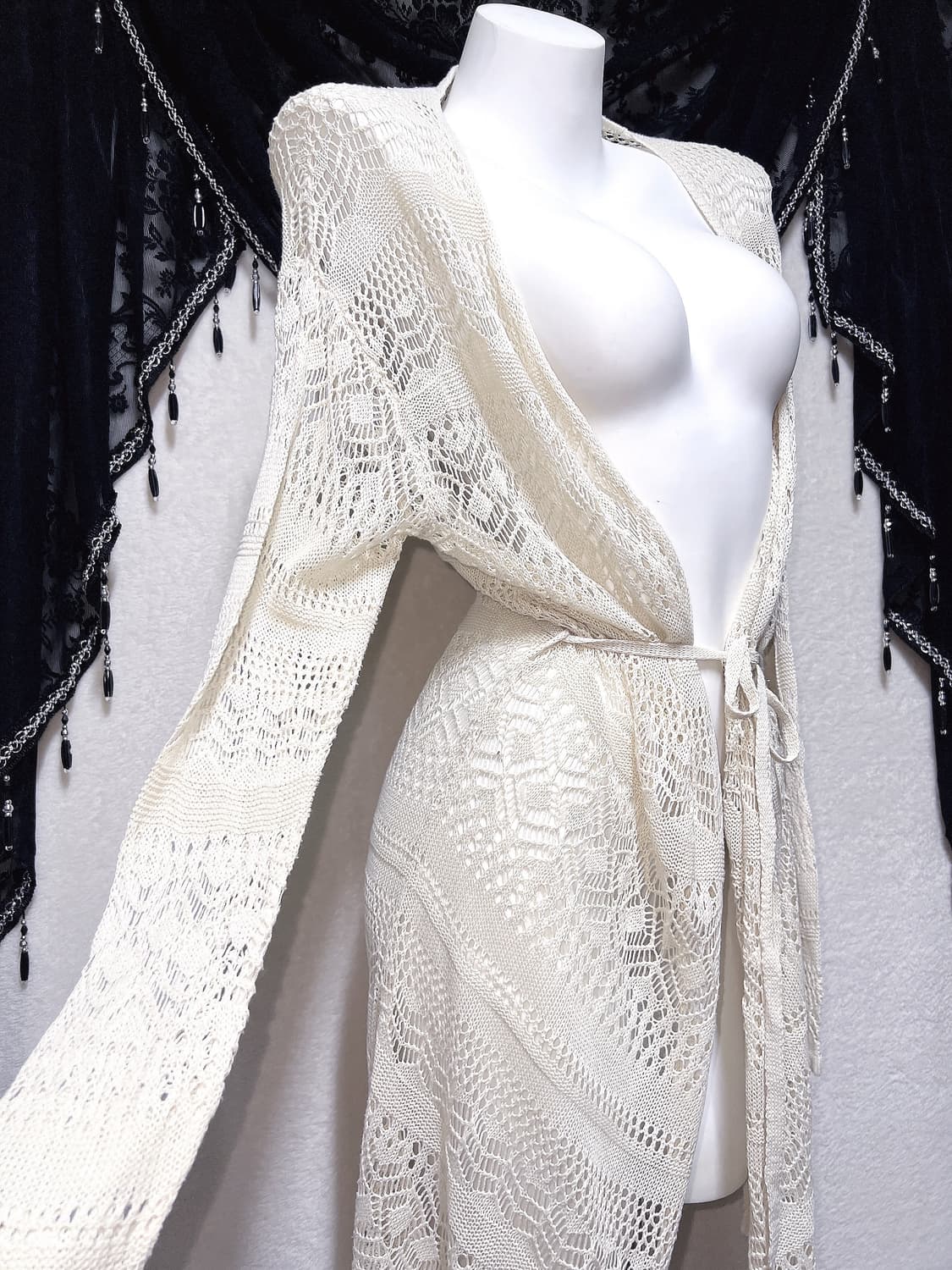 세실맥비 페어리그런지 오리엔탈 레이스 뜨개 롱가디건 로브 핀터 모리 하치 상품이미지2