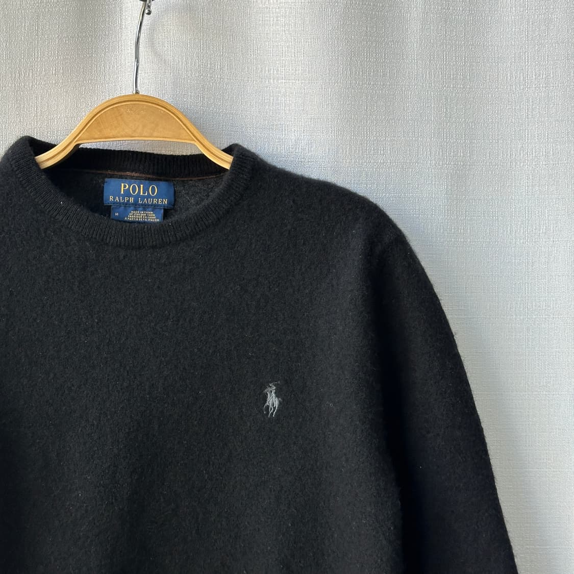 폴로 랄프로렌 로고 자수 메리노 울 니트 블랙 M 상품이미지2