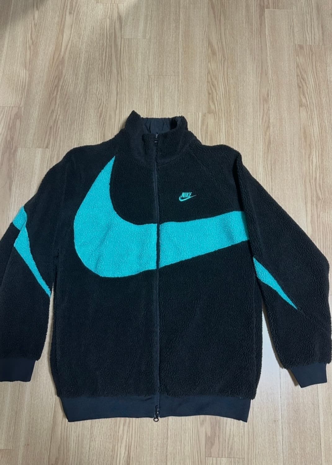 나이키 아트모스한정판 빅스우쉬 플리스 리버시블자켓(블랙/제이드) L 상품이미지1