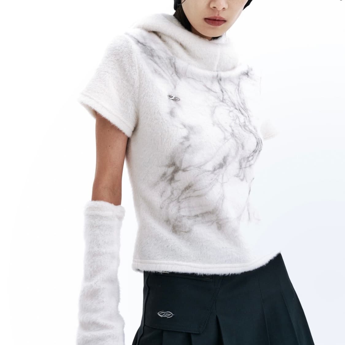 허그유어스킨 퍼리 후드 셋업 오프화이트 상품이미지2