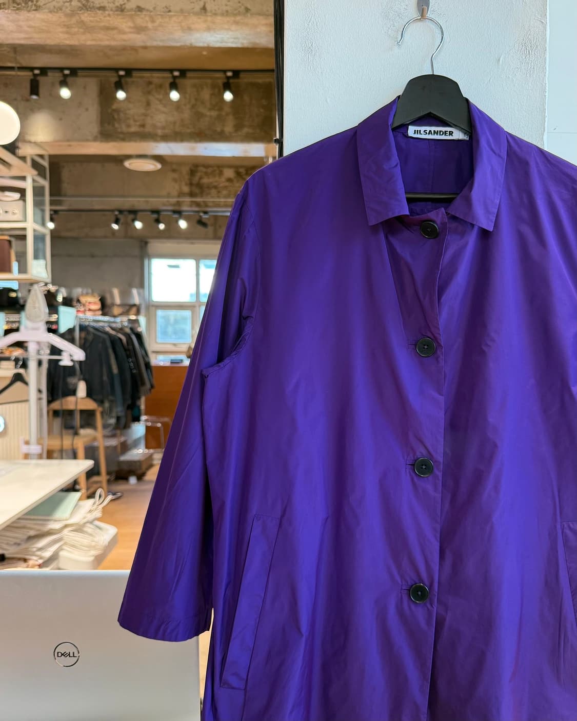 질샌더 퍼플 폴리에스테르 롱 셔츠 자켓  상품이미지4