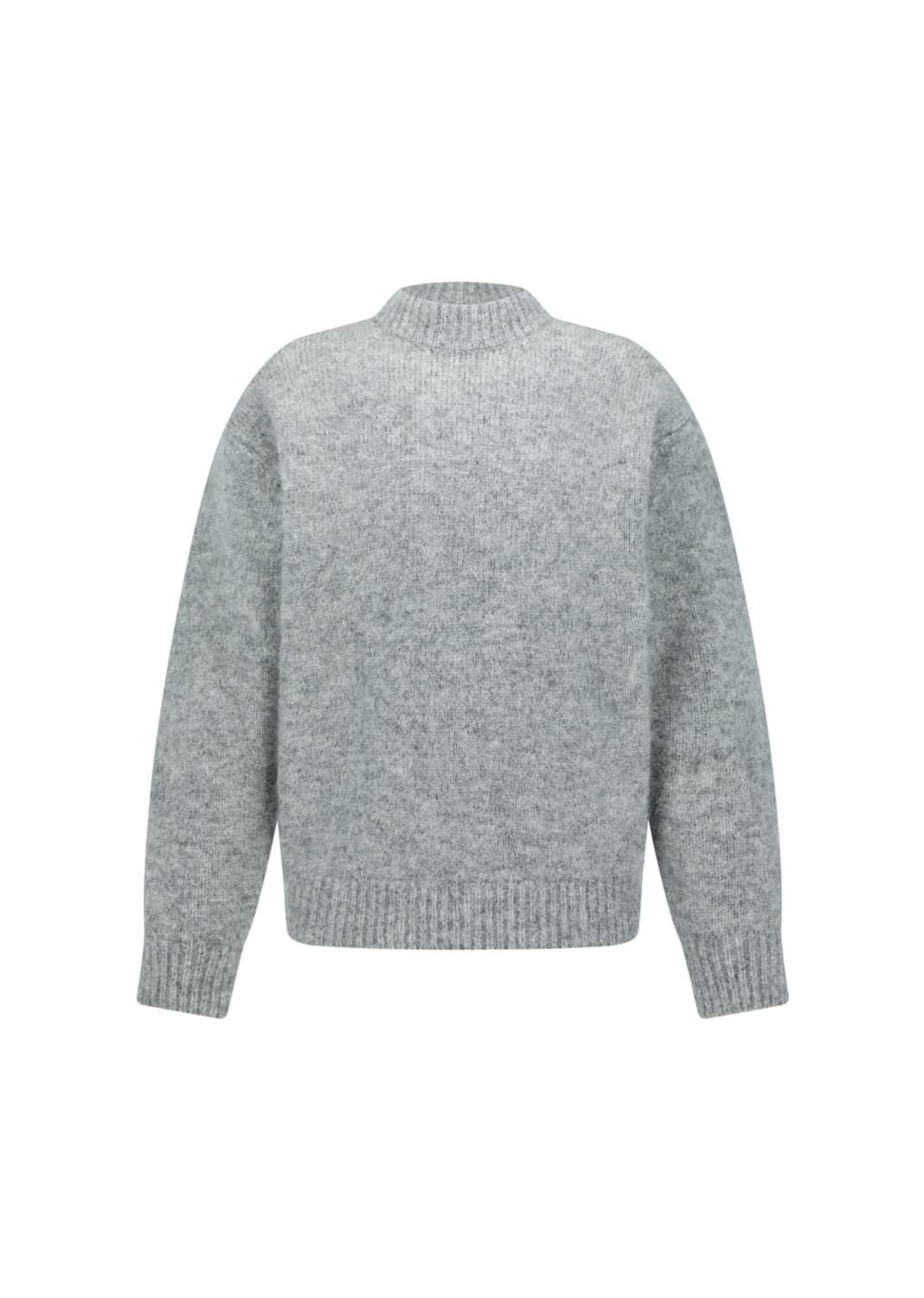 (거의 새상품) 아모멘토 헤어리 라운드 니트 풀오버 멜란지그레이m 상품이미지2