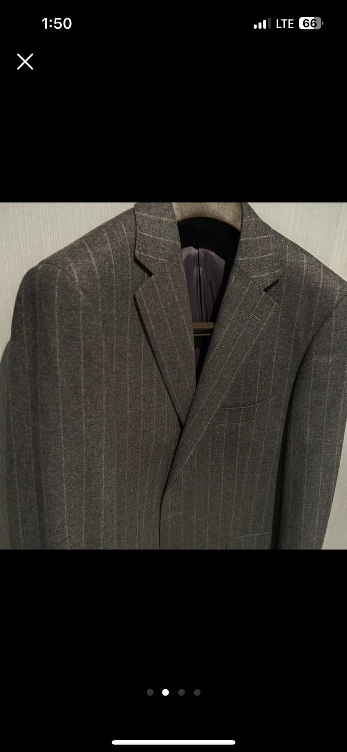 갤럭시 수젤로 라인_그레이 울 스트라이프 자켓_54A 상품이미지2