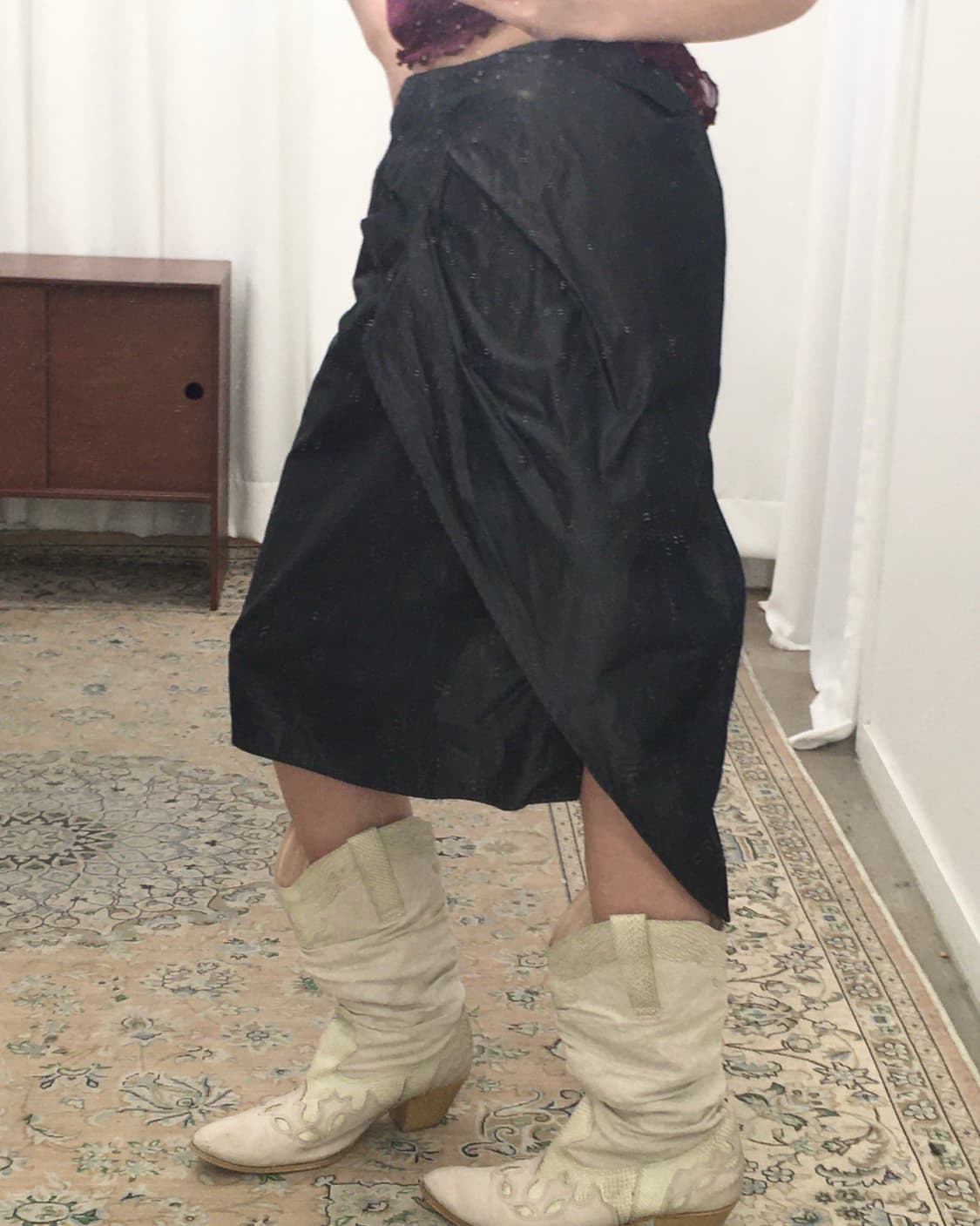 차콜 랩스커트 상품이미지3