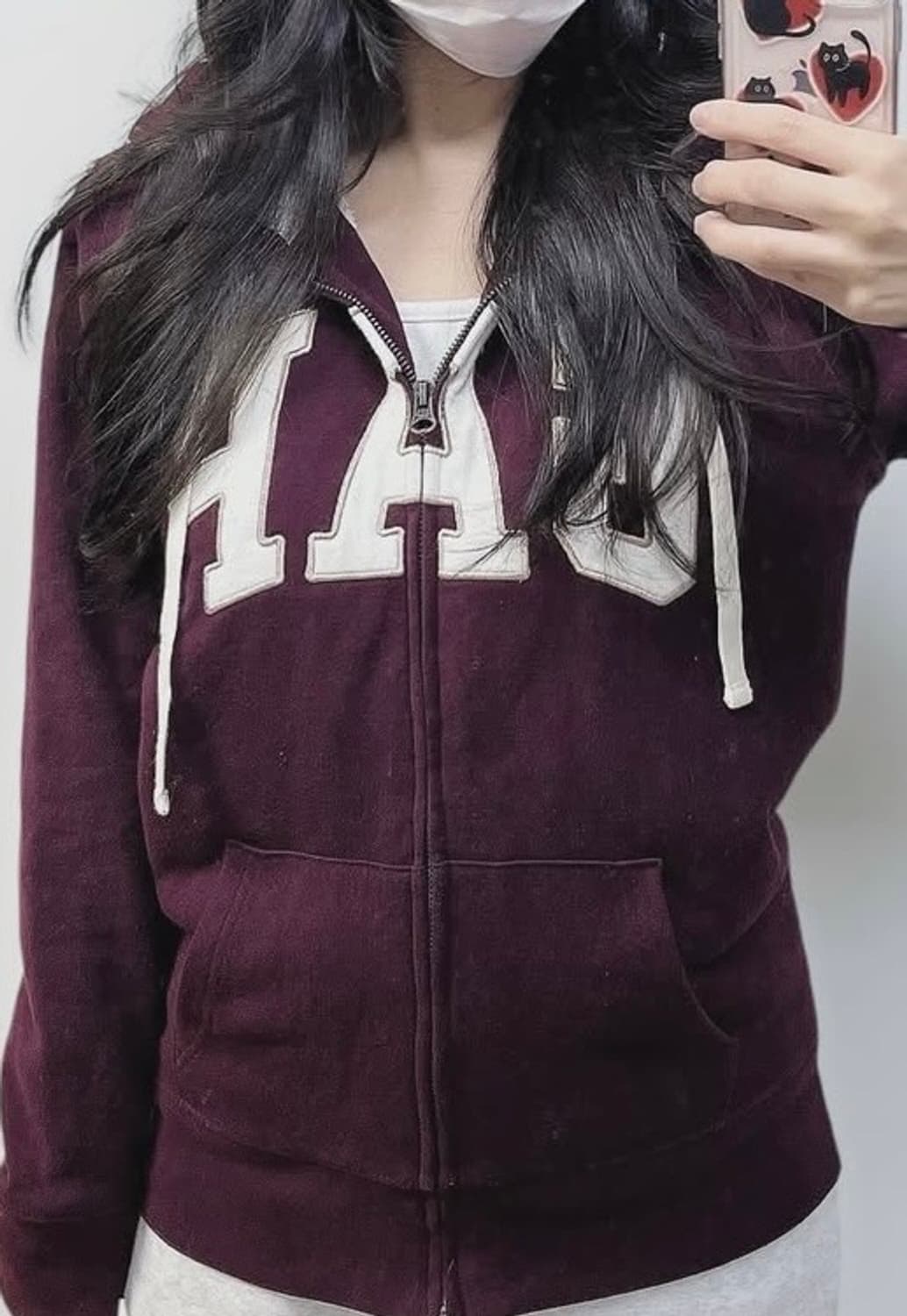 구해요!!!) 갭 양털 버건디 로고 후드집업 구해요ㅠㅠ gap  상품이미지2