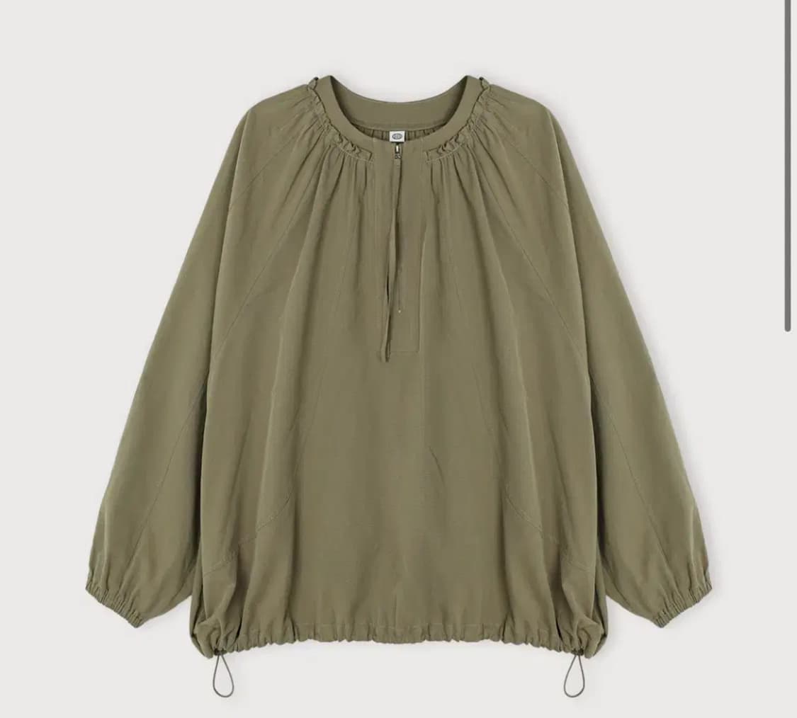 ethos 에토스 셔링 지퍼 블라우스 카키 새상품 상품이미지1