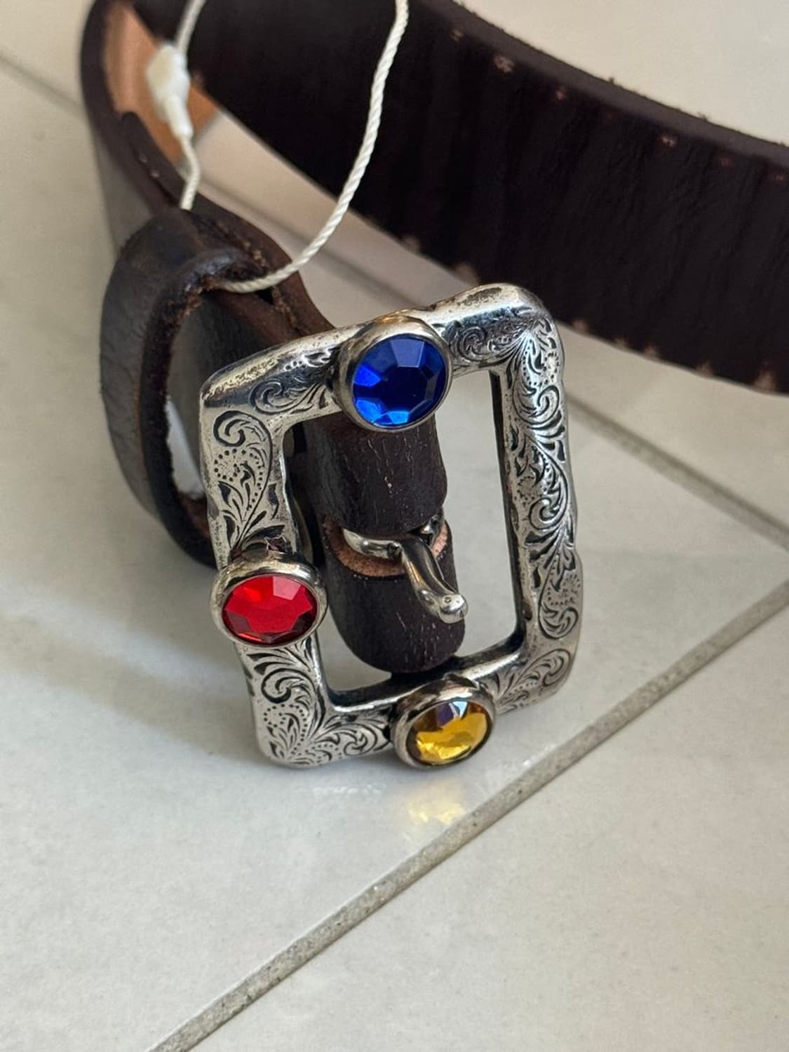 OIL LEATHER STUD'S BELT 디스코 버클 벨트 상품이미지3
