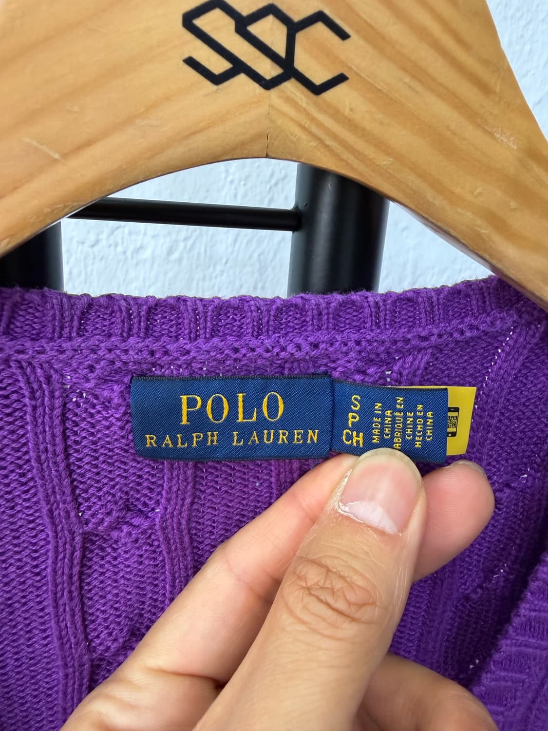 정품) 폴로랄프로렌 신형 여성 퍼플 케이블니트 S 상품이미지6