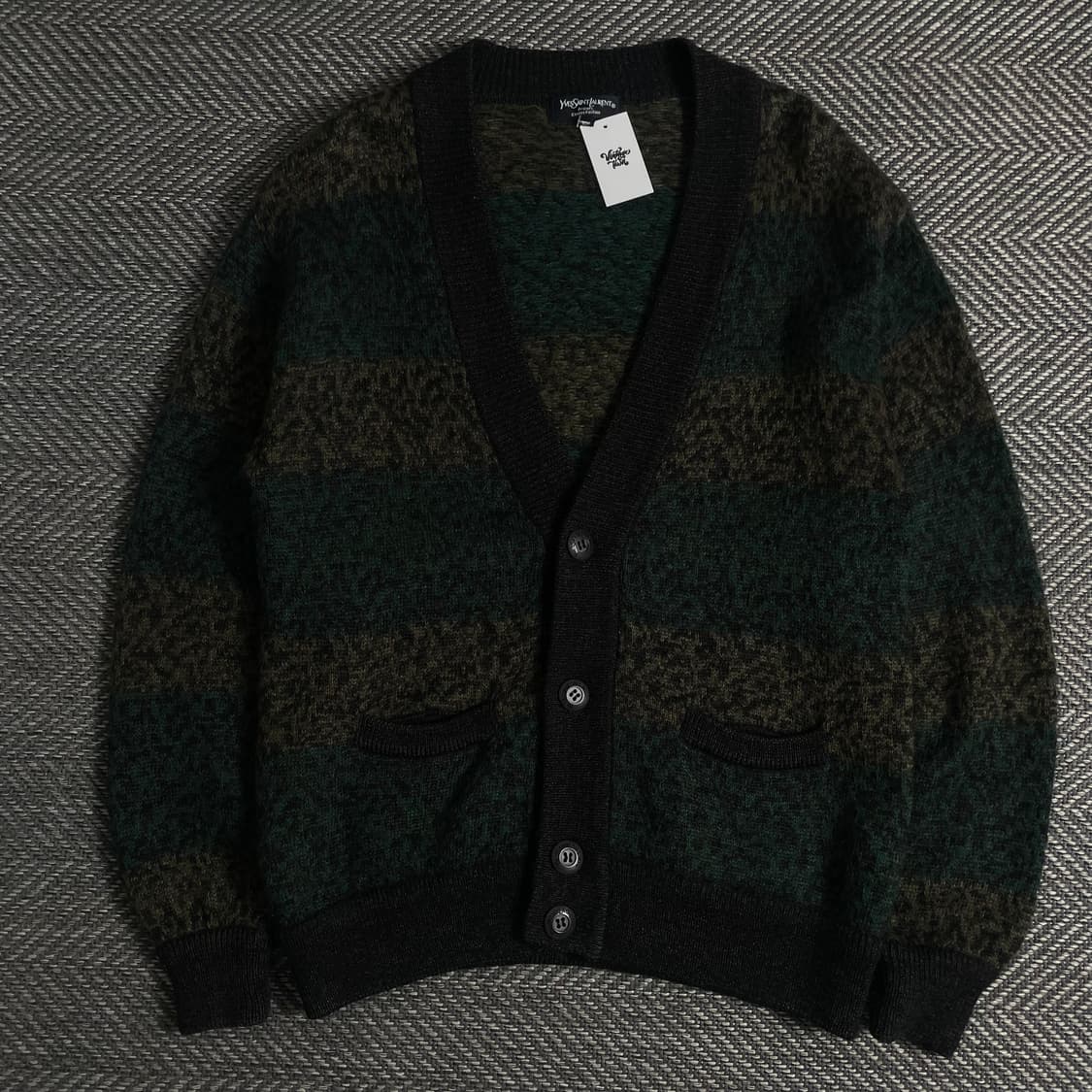 90s 입생로랑 아카이브 울 패턴 가디건o 3598 상품이미지1