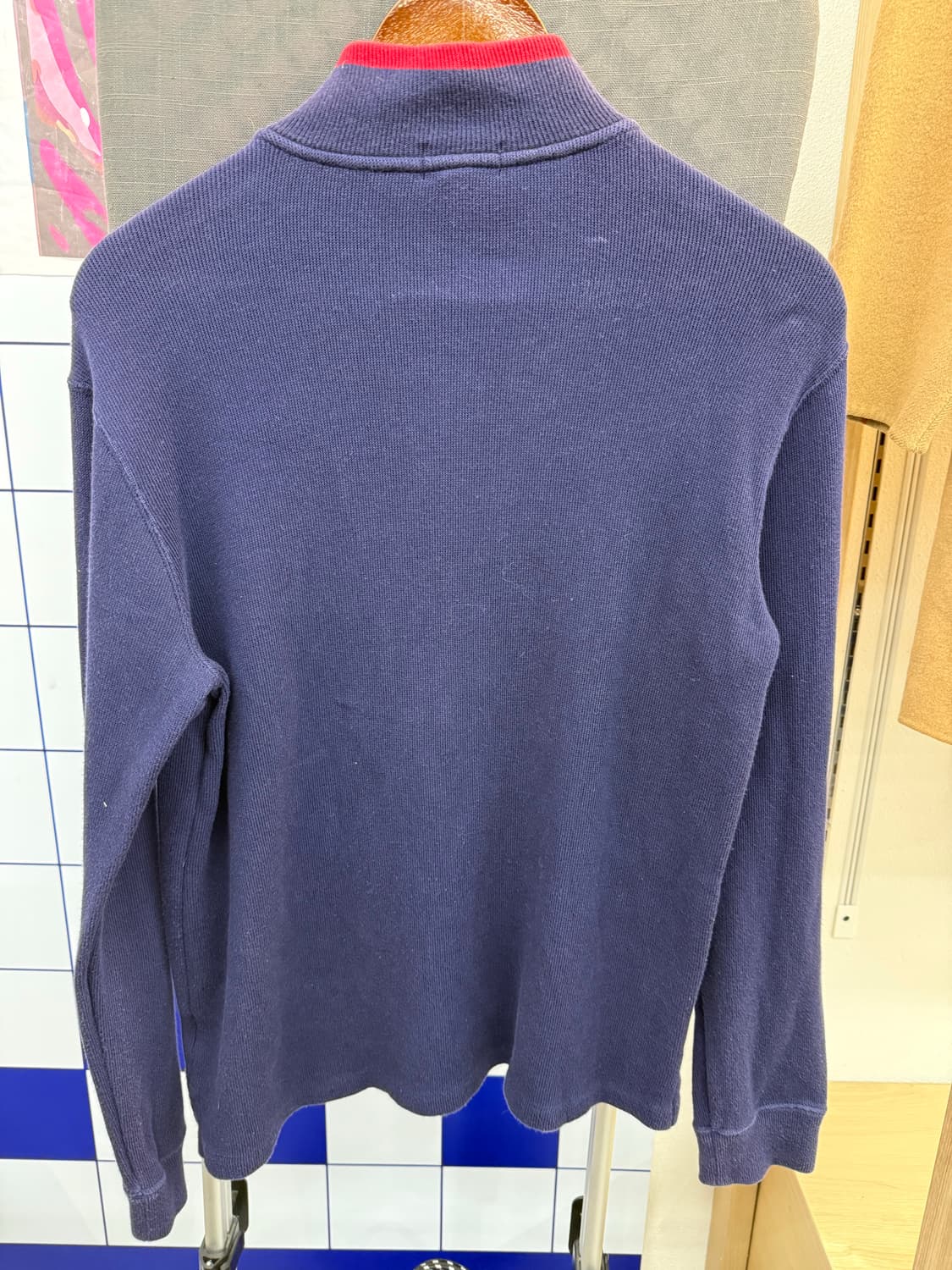 폴로 랄프로렌 레드포니 네이비 반집업 니트 상품이미지4